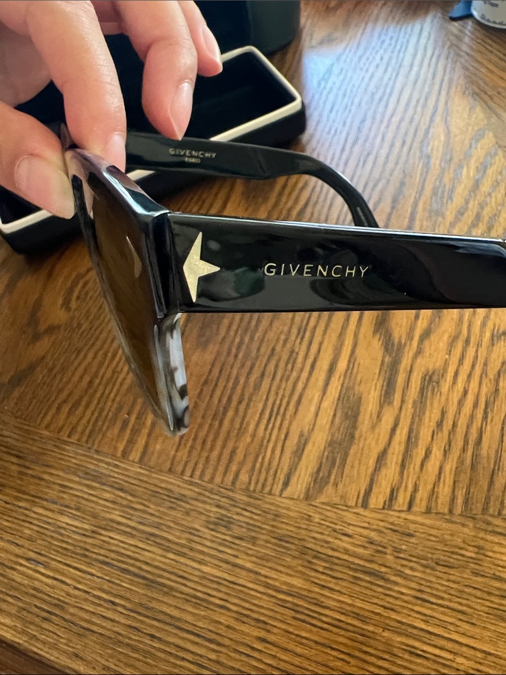 Givenchy Black Sunglasses with Logo Accent with case and microfiber cloth